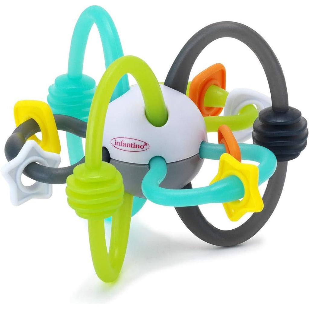 Infantino Shake & Teethe Flexible Rattle Ball Multicolor Age- 3 Months & Above 