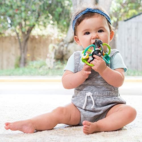 Infantino Shake & Teethe Flexible Rattle Ball Multicolor Age- 3 Months & Above 