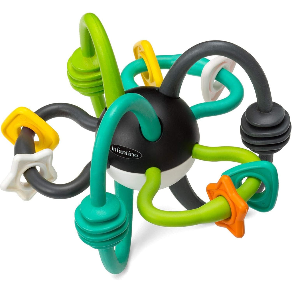 Infantino Shake & Teethe Flexible Rattle Ball Multicolor Age- 3 Months & Above 