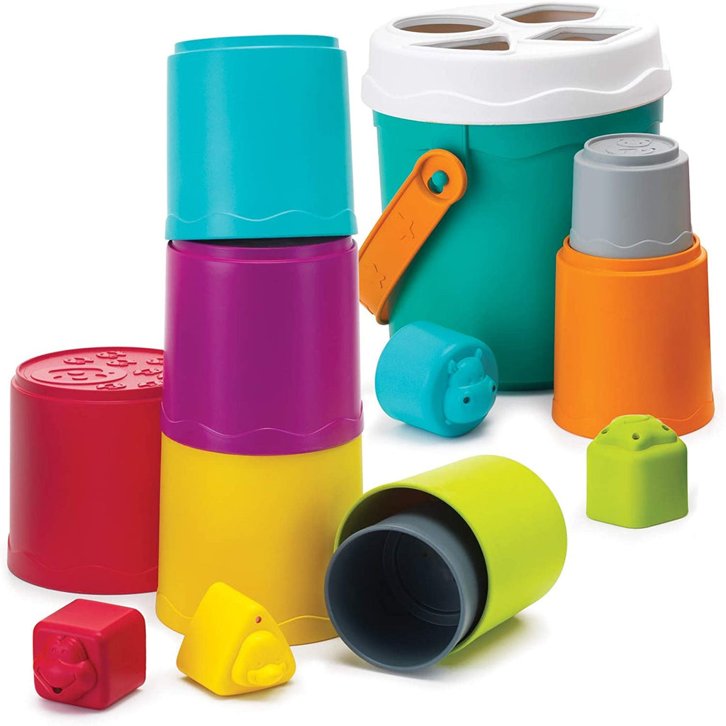 Infantino Shape Sorting Stack'n Nest Buckets Multicolor Age- 6 Months & Above