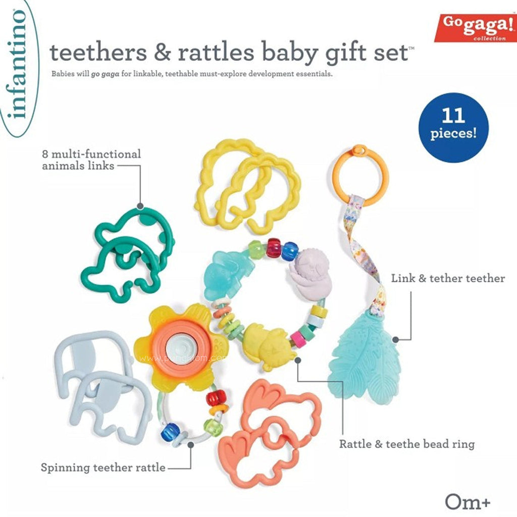 Infantino Teethers & Rattles Baby Gift Set 11 Pieces Age- Newborn & Above