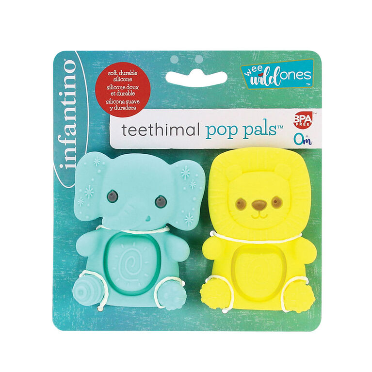 Infantino Teethimal Pop Pals Pack of 2 Multicolor Age- Newborn & Above