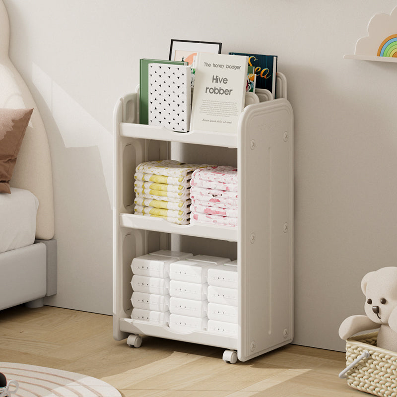 Kids 3-Tier Toy & Book Storage Organizer with 2 Pull-Out Bins â€“ Childrenâ€™s Toy Shelf & Storage Rack for Playroom, Bedroom & Nursery Age- Newborn & Abobve