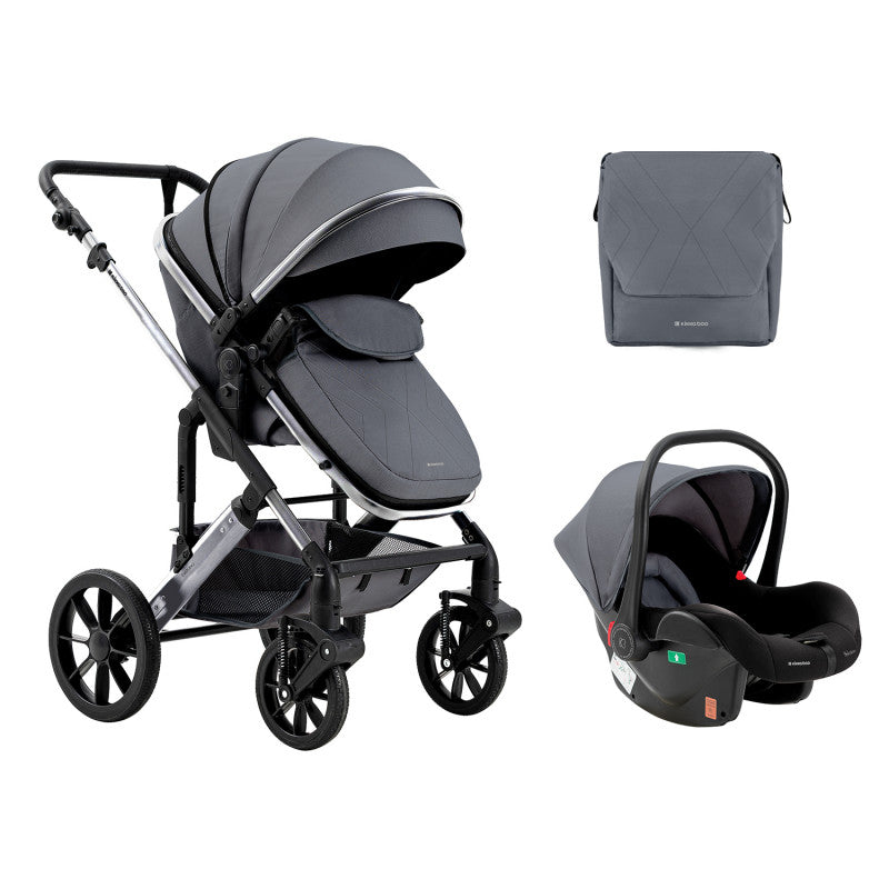 Kikkaboo Darling 3-In-1 Travel System Stroller with Transferable Seat 2024 Dark Grey Age-Newborn & Above (Holds upto 22 Kg)