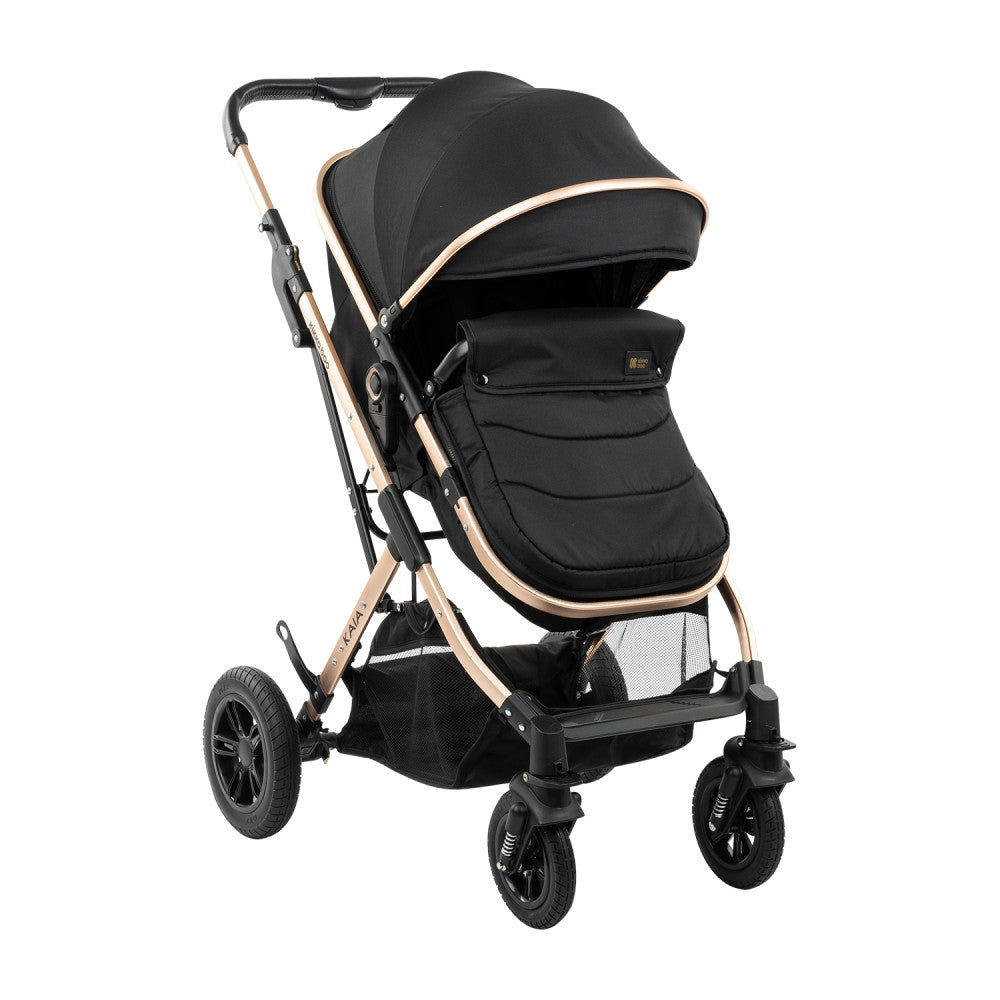 Kikkaboo Kaia 3-In-1 Travel System with Pushchair Stoller with Transferable Seat Black Age-Newborn & Above (Holds upto 22 Kg)