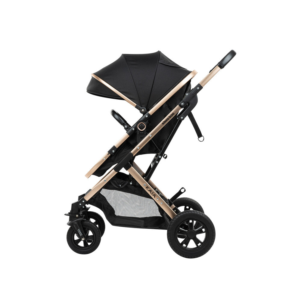 Kikkaboo Kaia 3-In-1 Travel System with Pushchair Stoller with Transferable Seat Black Age-Newborn & Above (Holds upto 22 Kg)