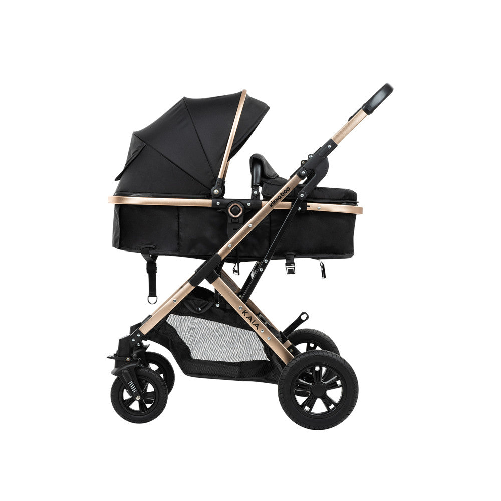 Kikkaboo Kaia 3-In-1 Travel System with Pushchair Stoller with Transferable Seat Black Age-Newborn & Above (Holds upto 22 Kg)