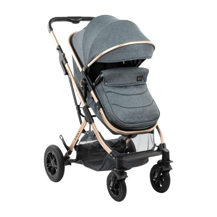 Kikkaboo Kaia 3-In-1 Travel System with Pushchair Stoller with Transferable Seat Grey Age-Newborn & Above (Holds upto 22 Kg)