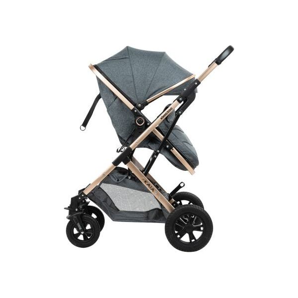 Kikkaboo Kaia 3-In-1 Travel System with Pushchair Stoller with Transferable Seat Grey Age-Newborn & Above (Holds upto 22 Kg)