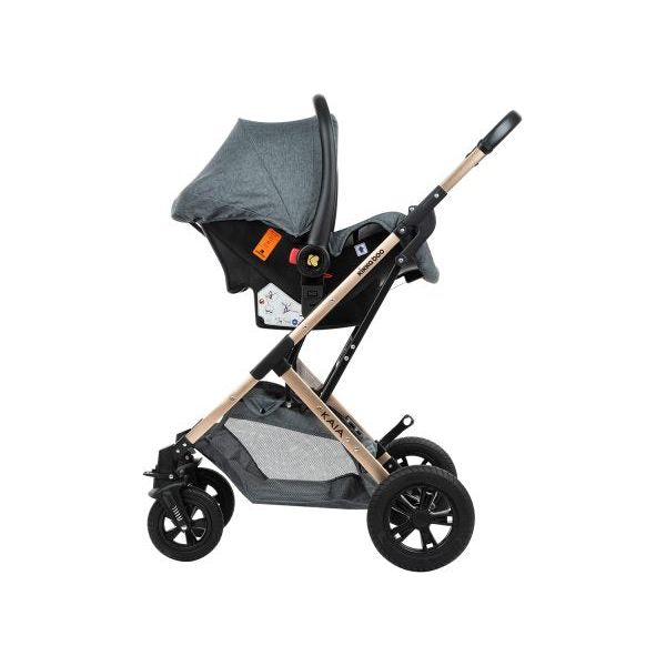 Kikkaboo Kaia 3-In-1 Travel System with Pushchair Stoller with Transferable Seat Grey Age-Newborn & Above (Holds upto 22 Kg)