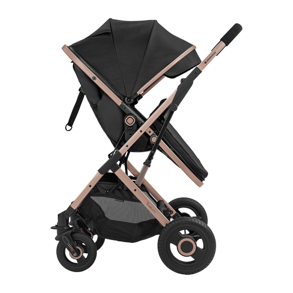 Kikkaboo Scarlett 2-In-1 Travel System Stoller with Transferable Seat Black Age-Newborn & Above (Holds upto 15 Kg)