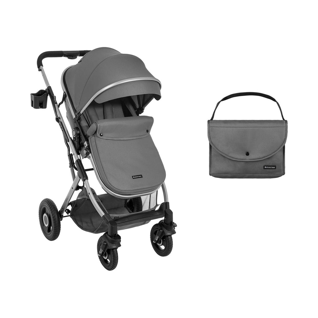 Kikkaboo Scarlett 2-In-1 Travel System Stoller with Transferable Seat Dark Grey Age-Newborn & Above (Holds upto 15 Kg)