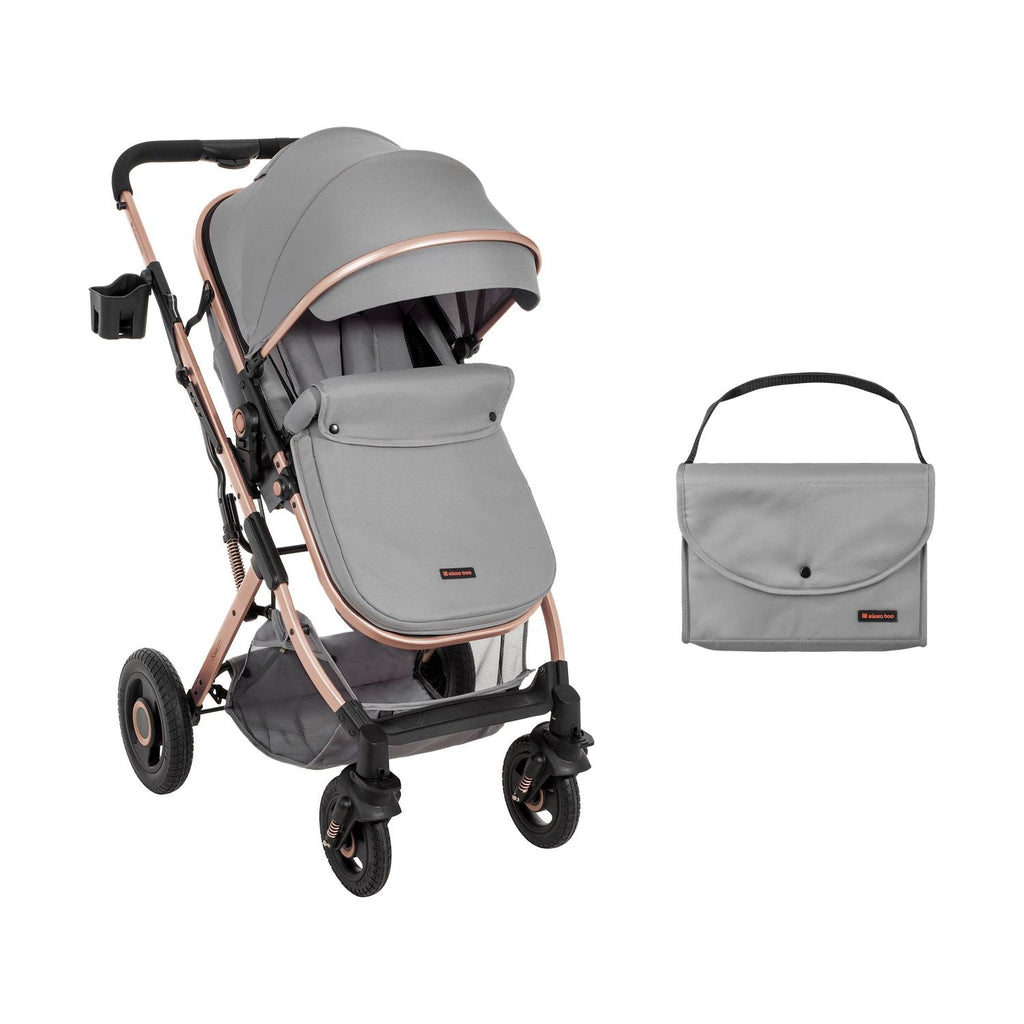 Kikkaboo Scarlett 2-In-1 Travel System Stoller with Transferable Seat Light Grey Age-Newborn & Above (Holds upto 15 Kg)