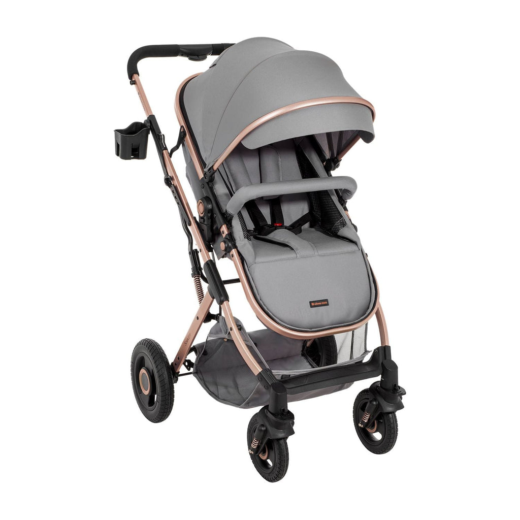 Kikkaboo Scarlett 2-In-1 Travel System Stoller with Transferable Seat Light Grey Age-Newborn & Above (Holds upto 15 Kg)