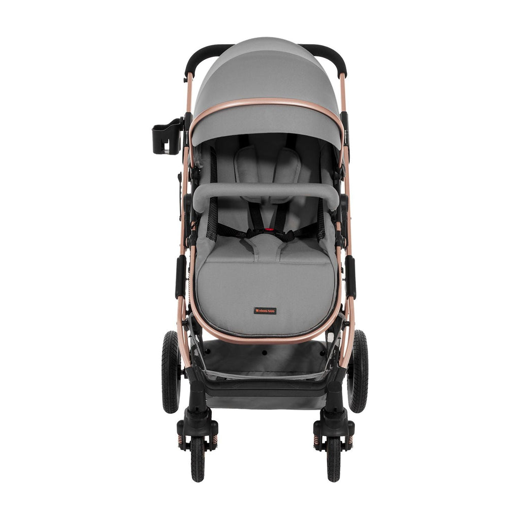 Kikkaboo Scarlett 2-In-1 Travel System Stoller with Transferable Seat Light Grey Age-Newborn & Above (Holds upto 15 Kg)