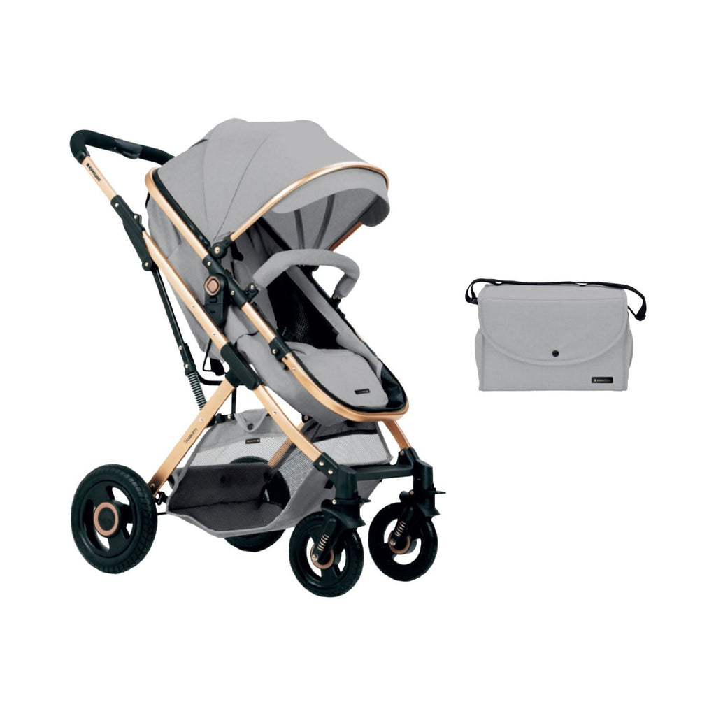 Kikkaboo Scarlett 2-In-1 Travel System Stoller with Transferable Seat Light Grey Age-Newborn & Above (Holds upto 15 Kg)