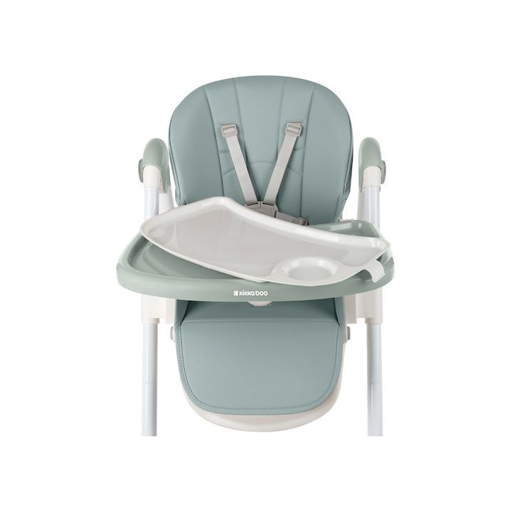 Kikkaboo Spicy Folding Dining Chair with Metal Frame & Leather Seat Mint Age-6 Months & Above