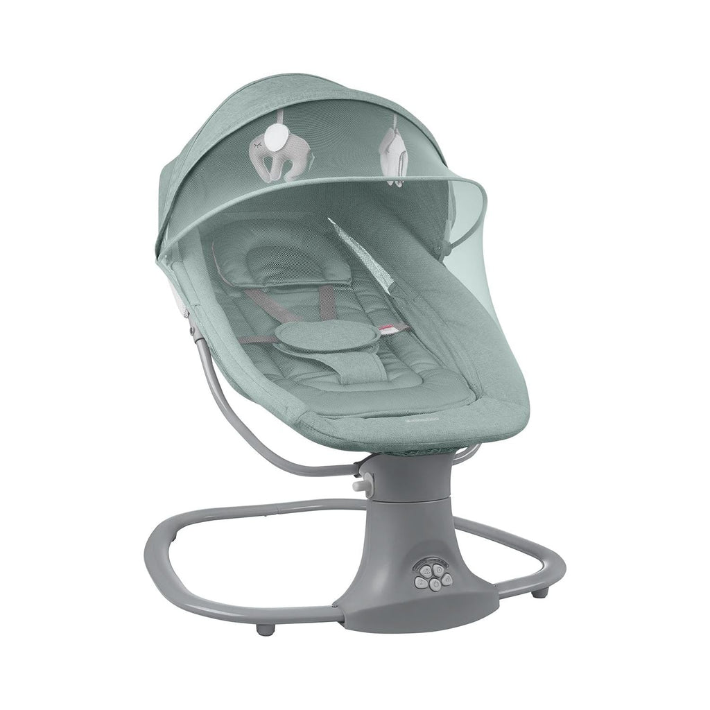 Kikkaboo Winks 2-in-1 Electrical Side-To-Side Baby Swing with Mosquito Net & Plush Toys Mint Age-Newborn & Above (Holds upto 9 Kg)