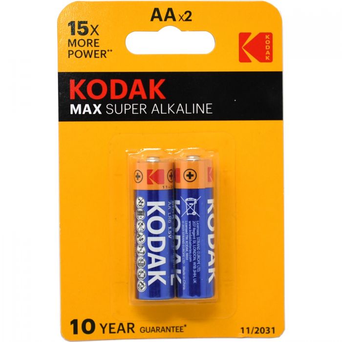 Kodak Max Super Alkaline AA Battery Pack of 2