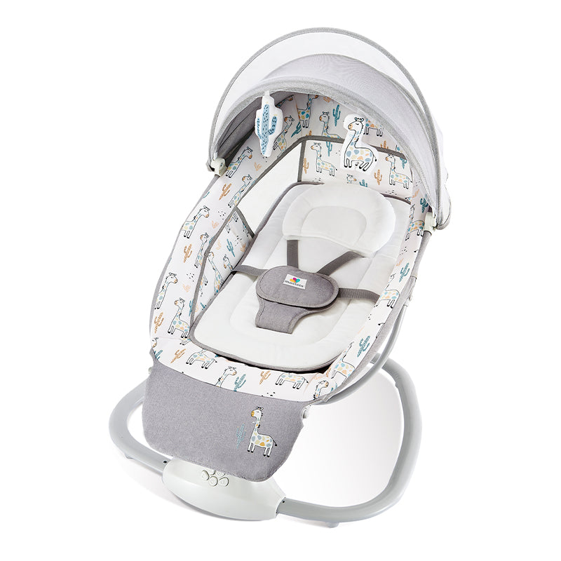 Mastela 3 in 1 Deluxe Multi-Functional Bassient Rocker Giraffe White 8207 Age- Newborn & Above