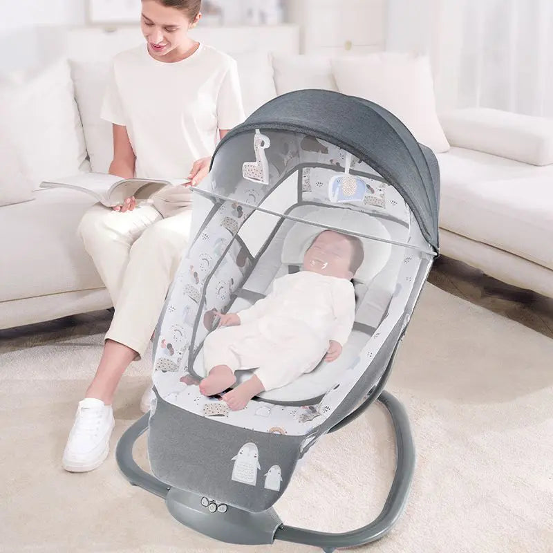 Mastela 3 in 1 Deluxe Multi-Functional Bassient Rocker Jungle Animals White  8208 Age- Newborn & Above