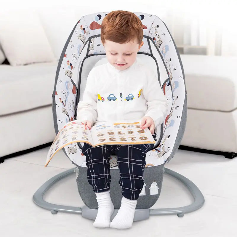 Mastela 3 in 1 Deluxe Multi-Functional Bassient Rocker Jungle Animals White  8208 Age- Newborn & Above