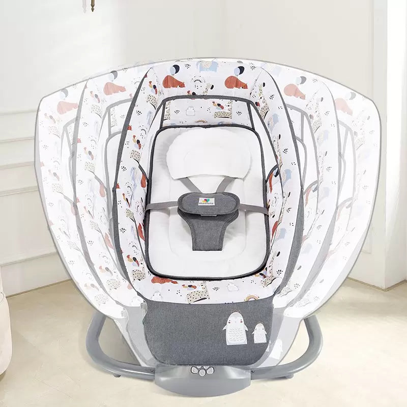Mastela 3 in 1 Deluxe Multi-Functional Bassient Rocker Jungle Animals White  8208 Age- Newborn & Above