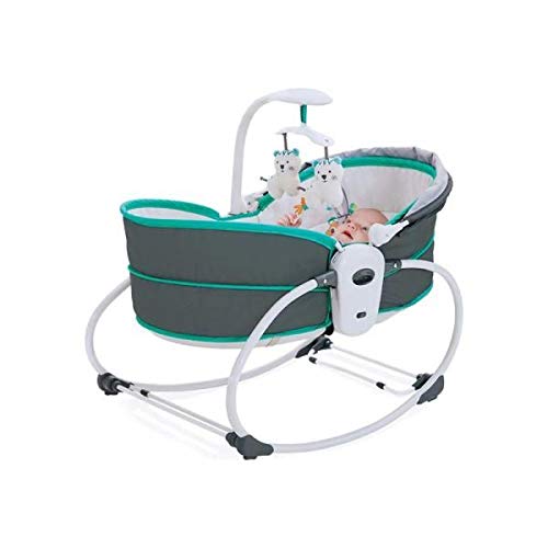 Mastela 5-in-1 Rocker &Napper Bounce Bassinet 6037  Grey with Teal Age- Newborn & Above