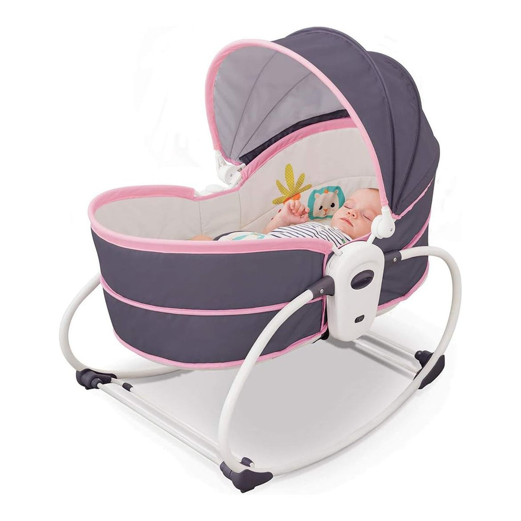 Mastela 5-in-1 Rocker & Napper Bounce Bassinet Grey with Pink 6033 Age- Newborn & Above