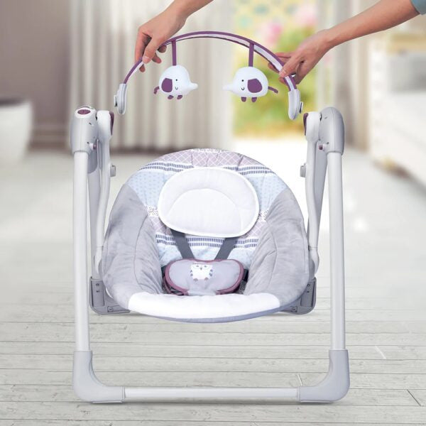 Mastela Baby Portable Swing Chair Grey Age- Newborn to 24 Months (Holds upto 11 Kgs)