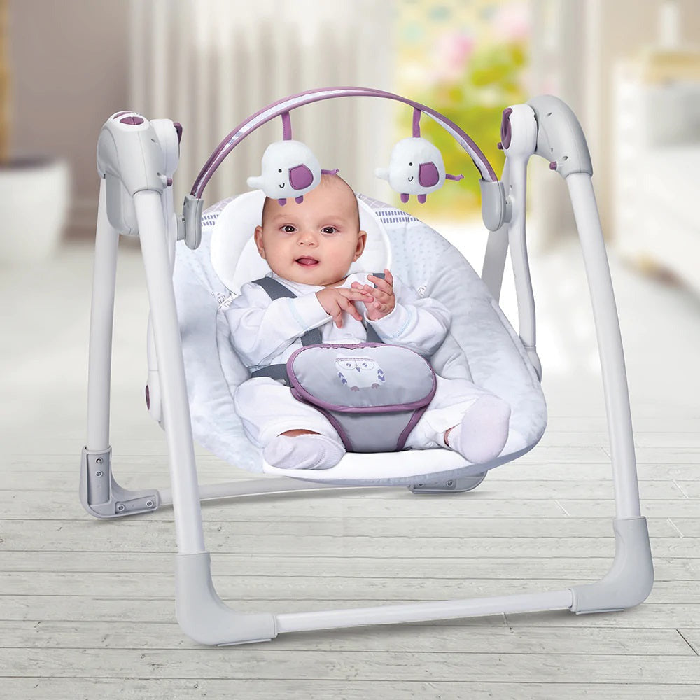 Mastela Baby Portable Swing Chair Grey Age- Newborn to 24 Months (Holds upto 11 Kgs)