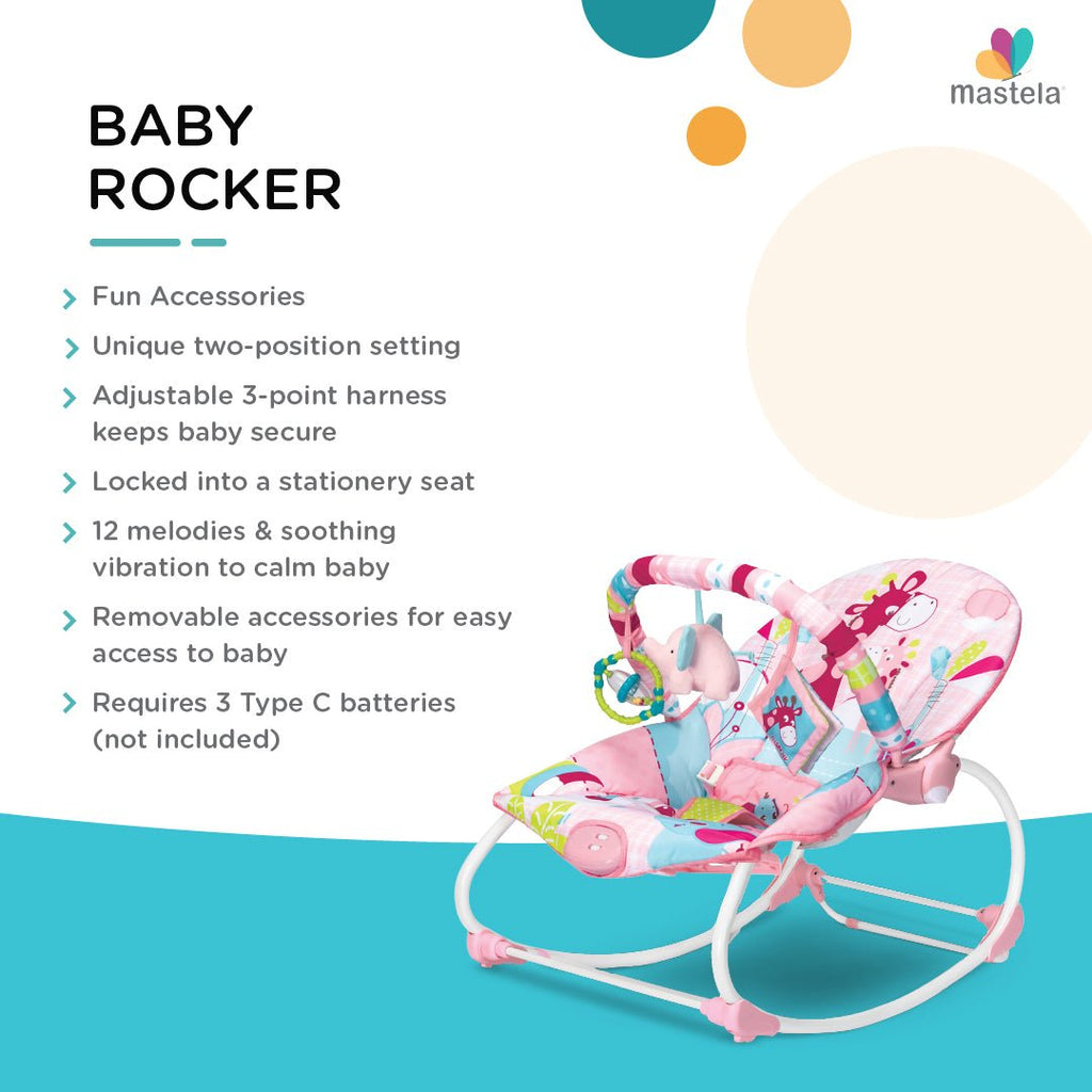 Mastela Newborn to Toddler Rocker Pink 6921 Age- Newborn to 36 Months