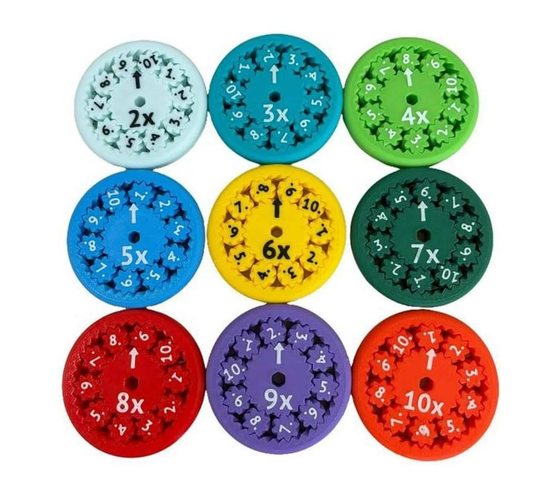Pibi 2-in-1 Kids Educational Maths Fidget Spinner (Multiplication & Division Addition) 9 Pieces Age- 5 Years & Above 