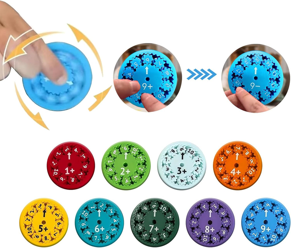 Pibi 2-in-1 Kids Educational Maths Fidget Spinner (Multiplication & Division Addition) 9 Pieces Age- 5 Years & Above 