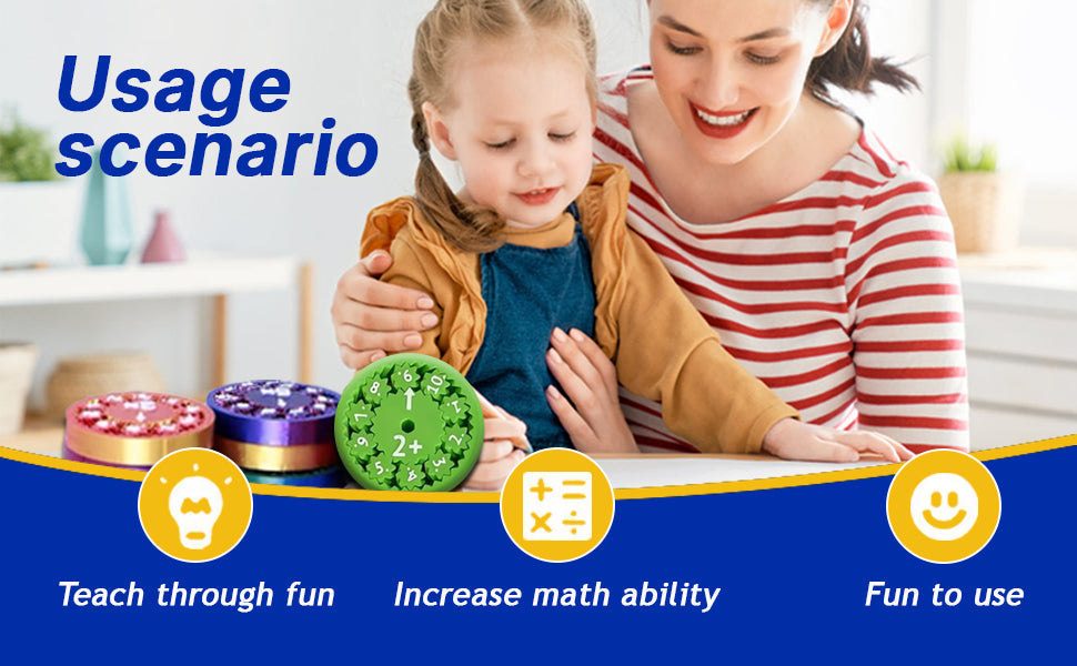 Pibi 2-in-1 Kids Educational Maths Fidget Spinner (Multiplication & Division Addition) 9 Pieces Age- 5 Years & Above 