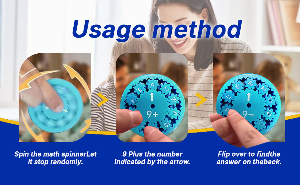 Pibi 2-in-1 Kids Educational Maths Fidget Spinner (Addition & Subraction Addition) 9 Pieces Age- 5 Years & Above 