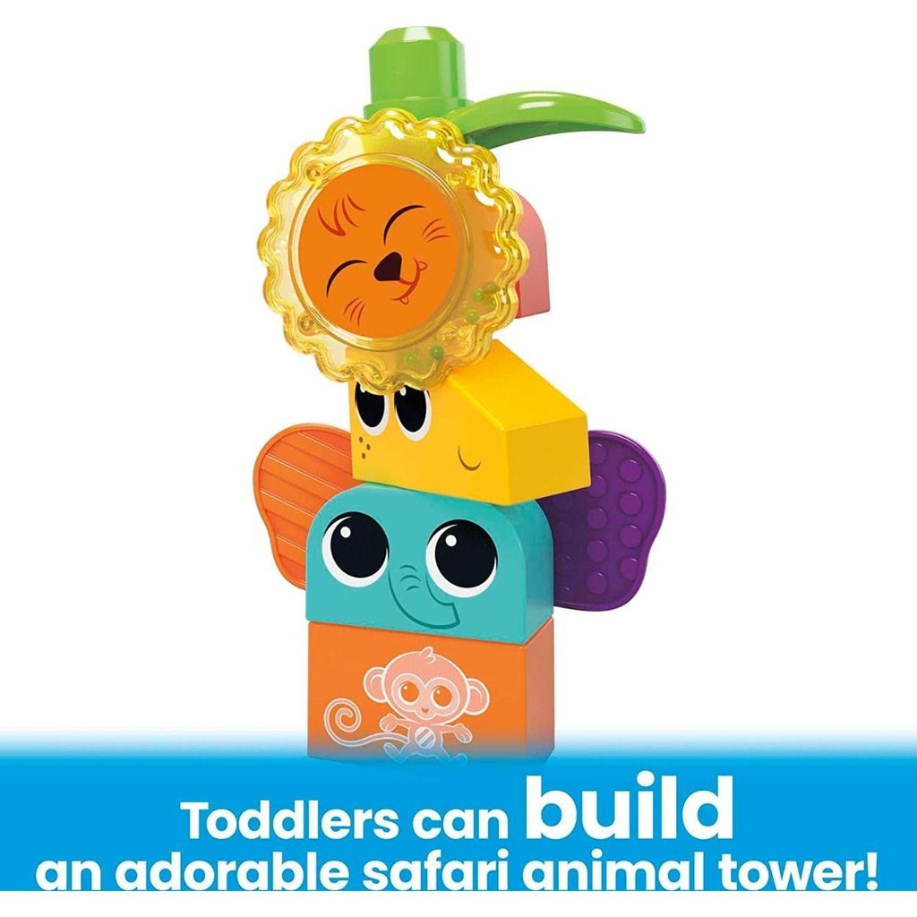 Mega Bloks Sensory Rock 'N Rattle Safari Blocks Set Multicolor Age- 3 Years & Above