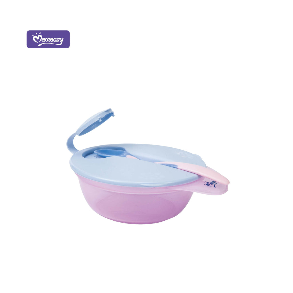 Momeasy baby PP Weaning Feeding Bowl & One Heat Sensor Spoon Pack of 2 45302 Age- 6 Months & Above