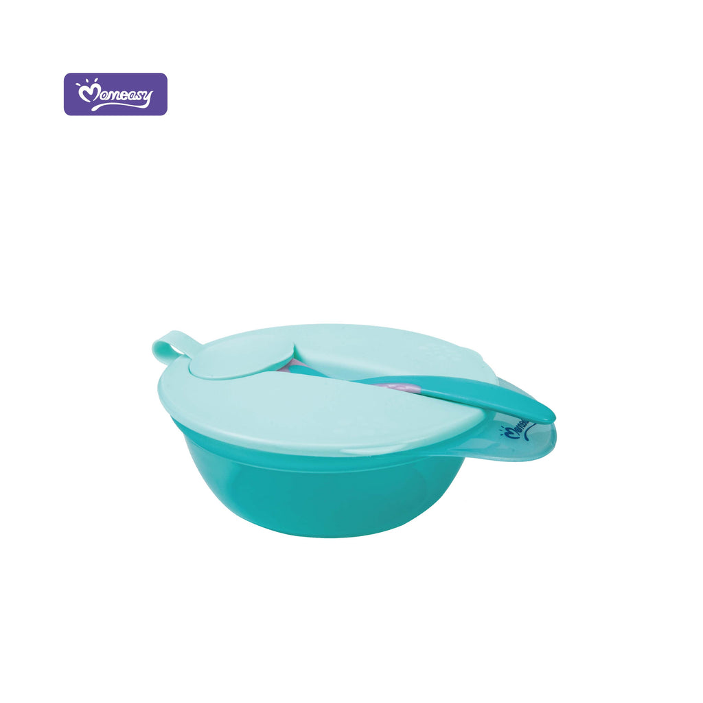 Momeasy baby PP Weaning Feeding Bowl & One Heat Sensor Spoon Pack of 2 45302 Age- 6 Months & Above