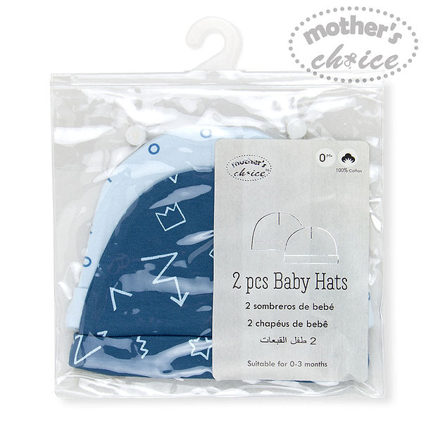 Mother's Choice Baby Cap Pack of 2  Blue  IT2753 Age- Newborn & Above 