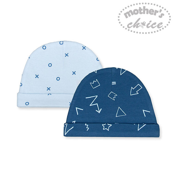 Mother's Choice Baby Cap Pack of 2  Blue  IT2753 Age- Newborn & Above 
