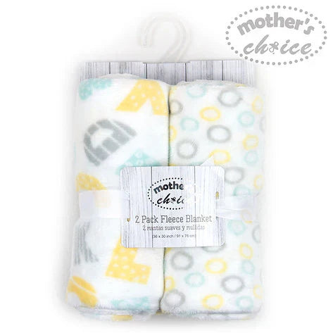 Motherschoice 2-Pack Printed Fleece Blanket Age- Newborn to 4 Years Multicolor IT3500