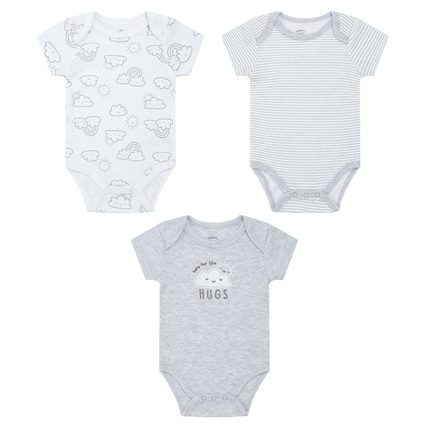 Motherschoice 3 pack Daily Bodysuits (100% Cotton) Grey IT5871