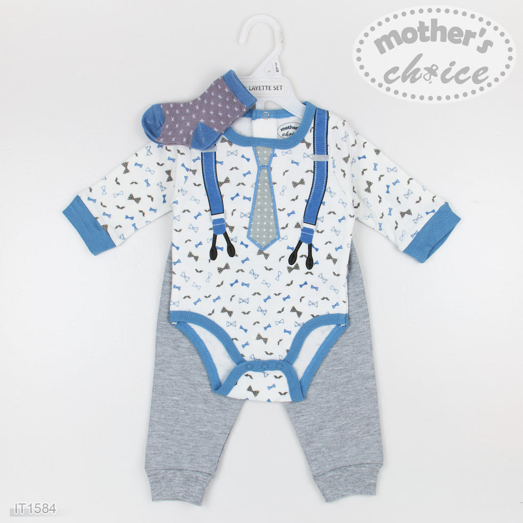 Motherschoice 3 pc set of Bodysuit, Leggings and Socks IT1586
