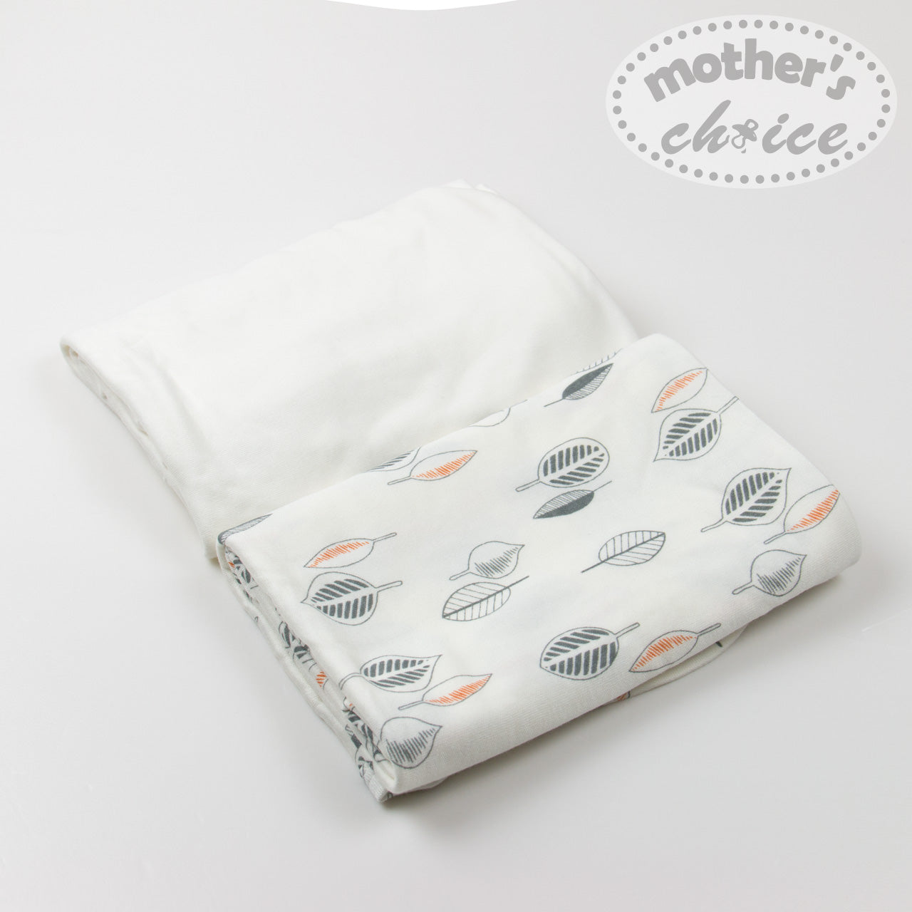 Motherschoice Baby 100% Cotton 2 Pack Flannel Swaddle Wraps White/Grey  IT11418 Age- Newborn to 2 Years