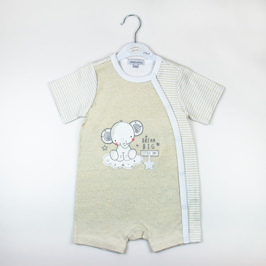 Motherschoice Baby Big Dream Elephant Short Romper Beige/Grey IT9559