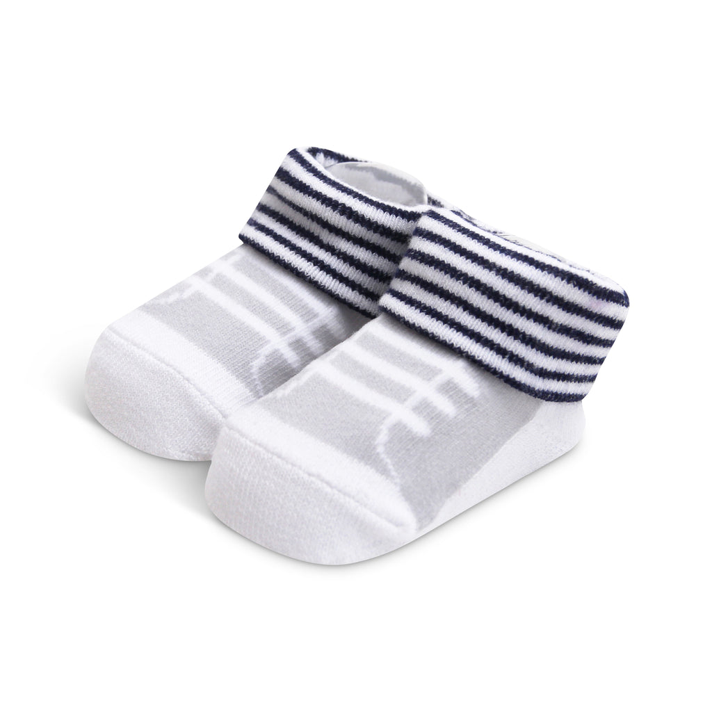 Motherschoice Baby Boys Socks Booties Gift Box Grey/White IT3947