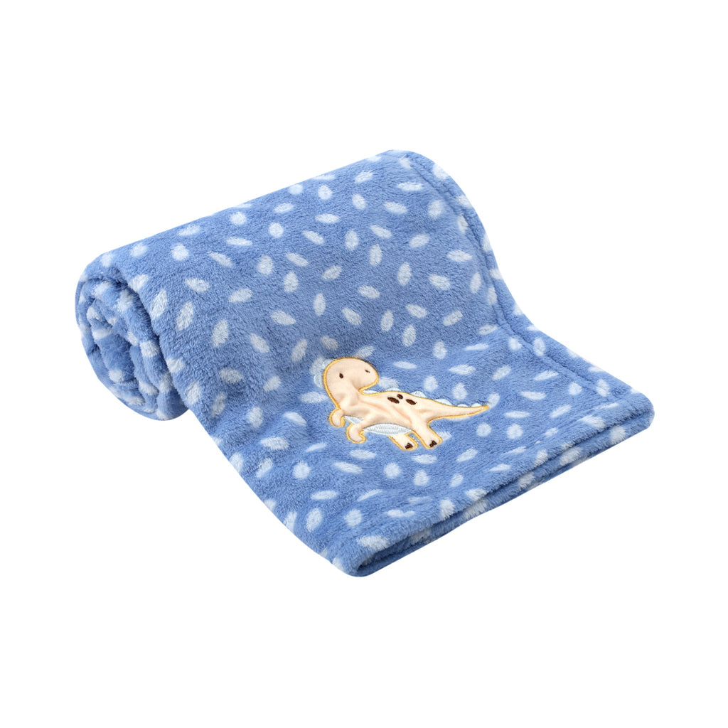 Motherschoice Baby Coral Fleece Blanket with Embroidery Blue (75 x 100 cm)  IT5204 Age- Newborn to 4 Years