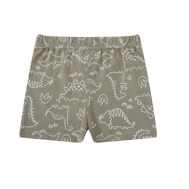 Motherschoice Baby Dino Printed 3-Piece Set of Bodysuit, Pants and Sun Hat Green/White IT5154
