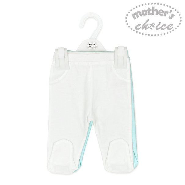 Motherschoice Baby Footed Leggings Pack of 2 Light Blue/White IT2791